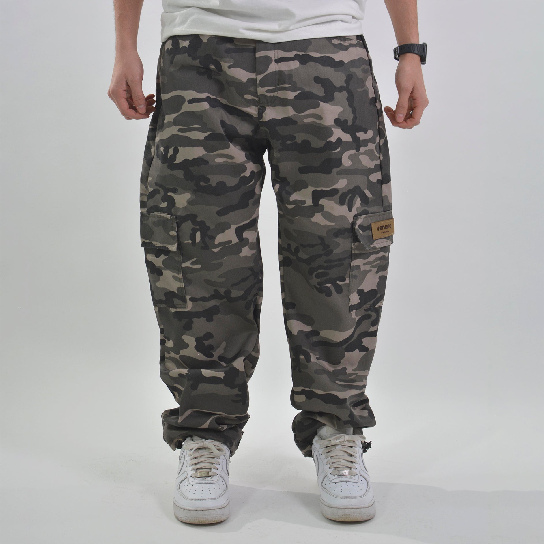 Pantalón Baggy Camuflado Gris