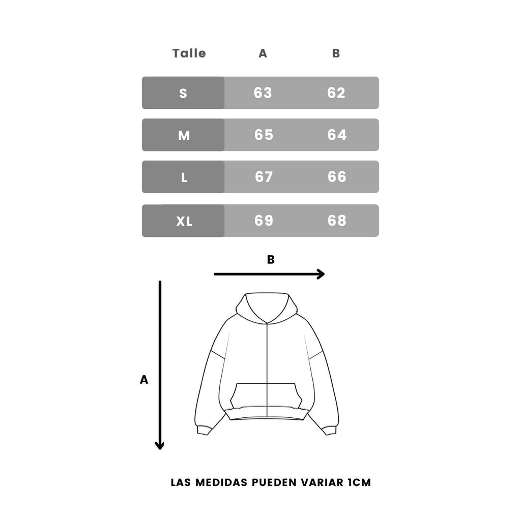 Zip Hoodie Jean Hueso (Boxy Fit)