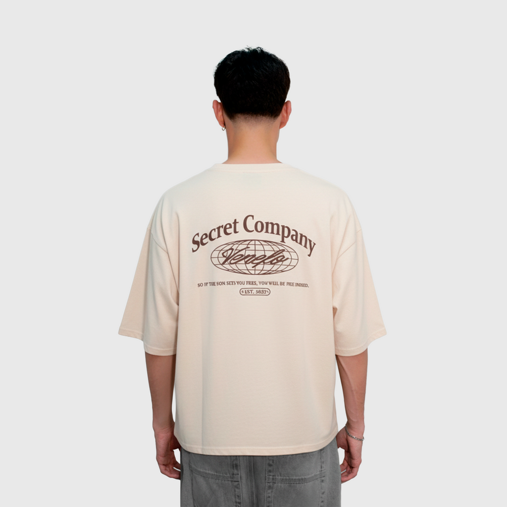 Remera Secret (Oversize) (Beige)