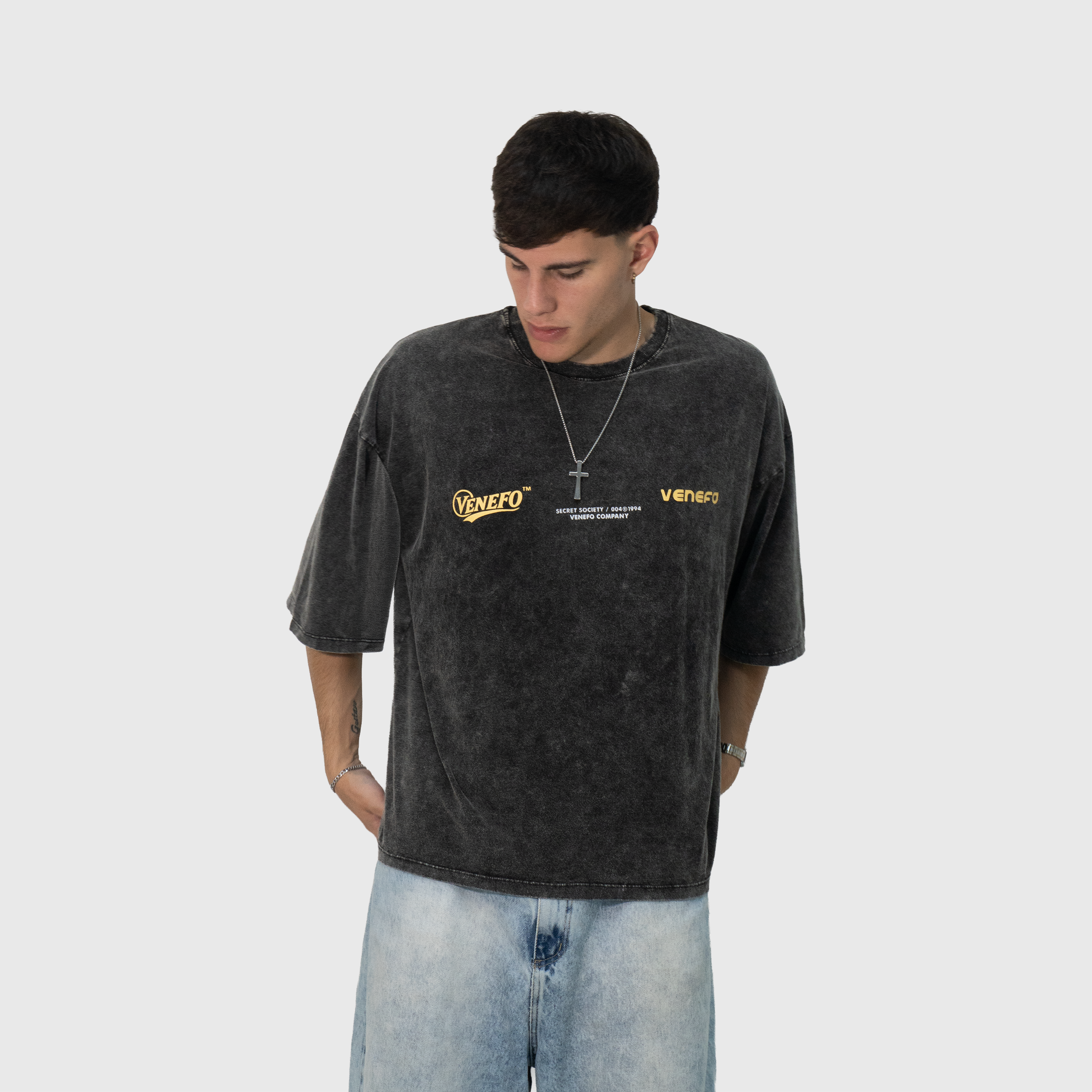 Remera VENEFO Acid Washed (Amarillo)