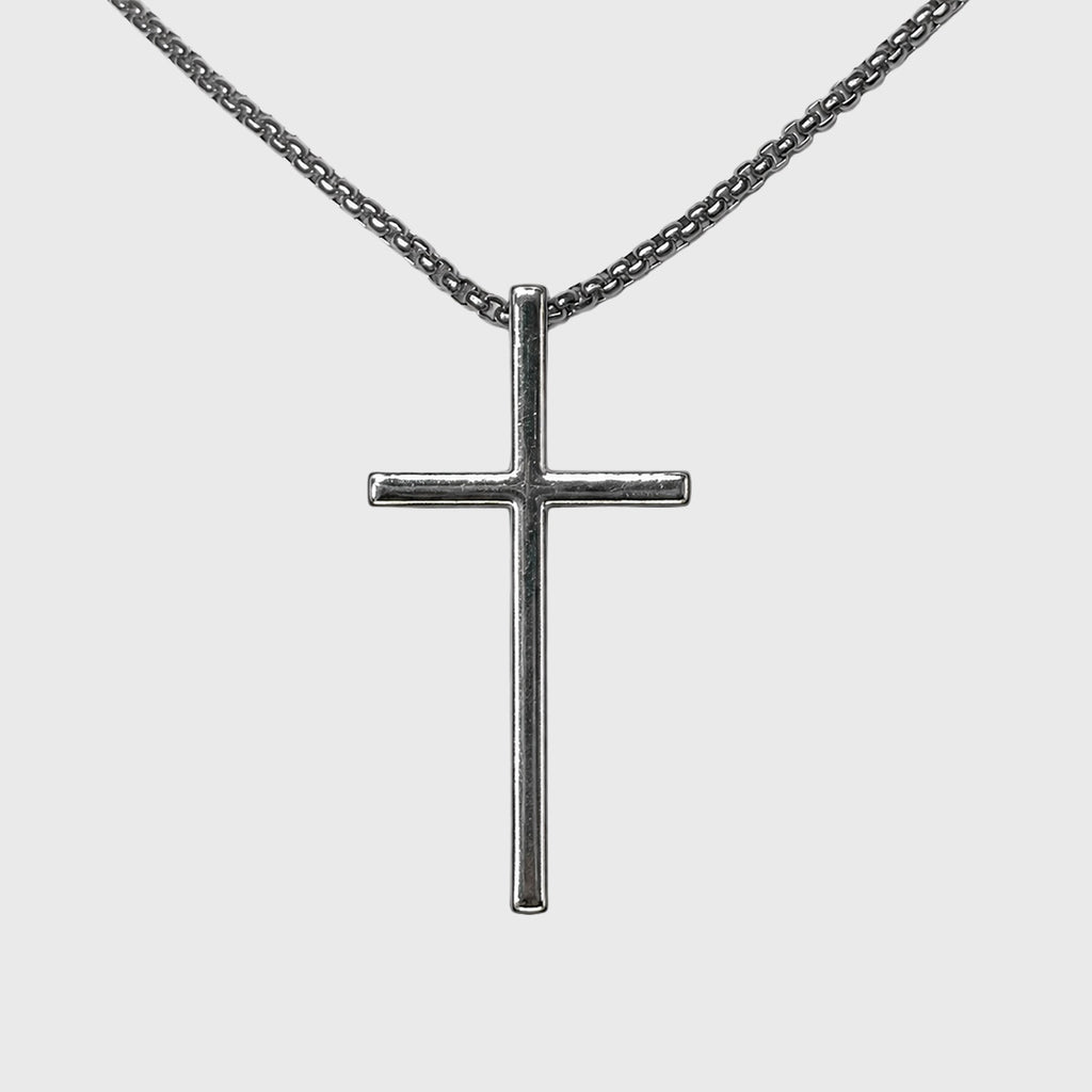 Collar Cruz Fina Acero