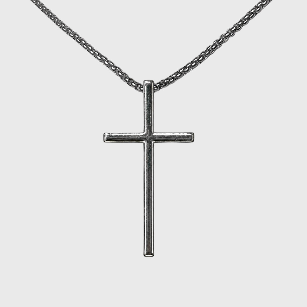 Collar Cruz Fina Acero