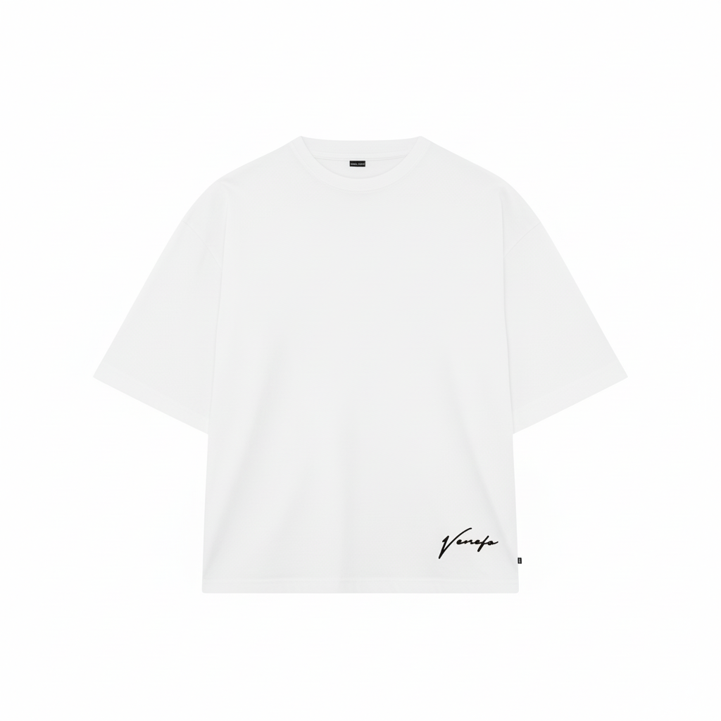Remera Cursive (Oversize) (Blanca)