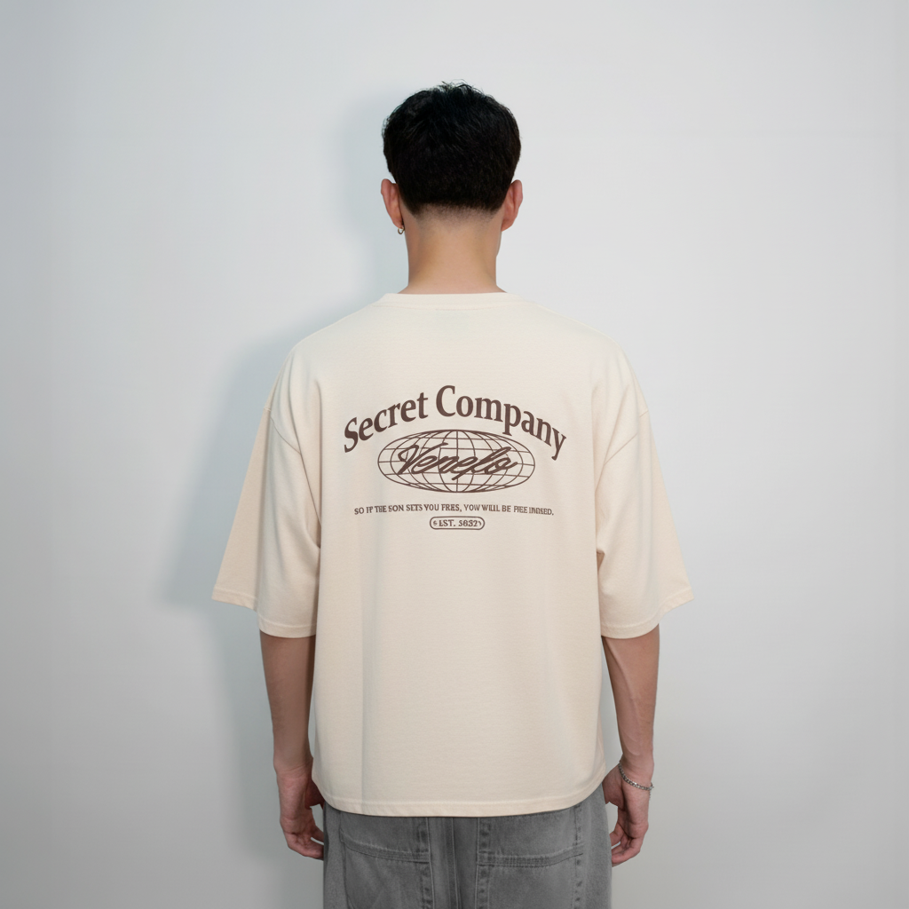 Remera Secret (Oversize) (Beige)