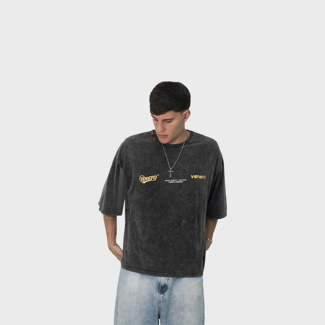 Remera VENEFO Acid Washed (Amarillo)