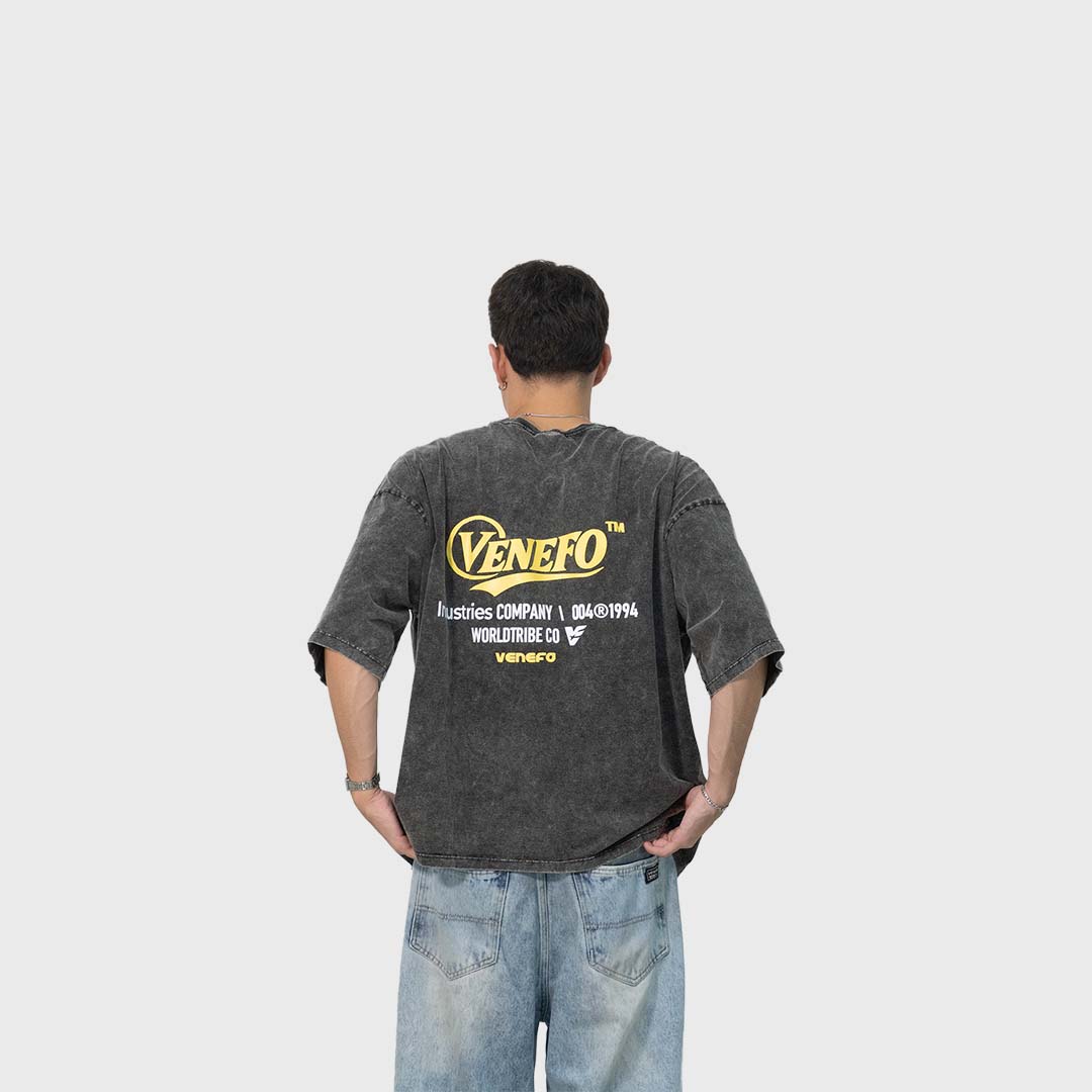 Remera VENEFO Acid Washed (Amarillo)
