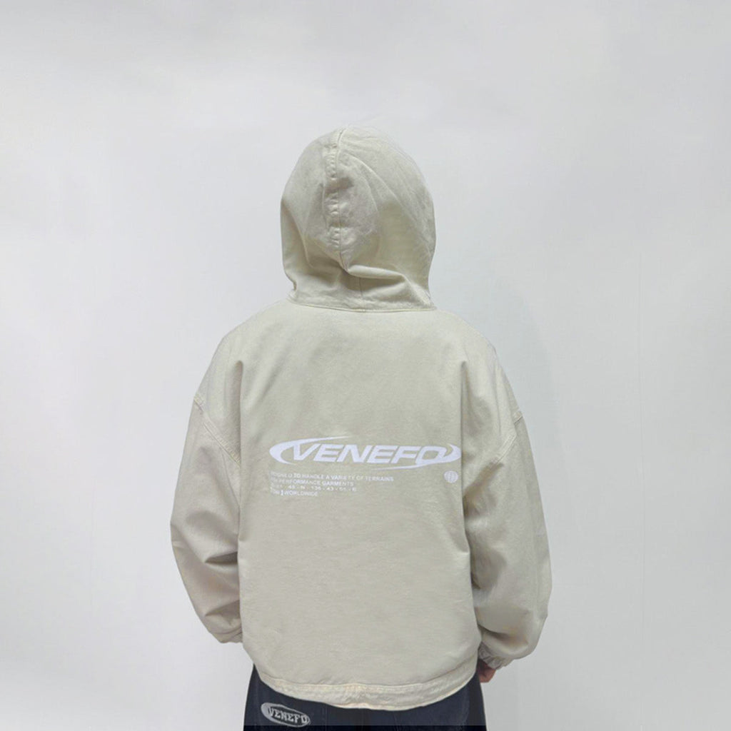 Zip Hoodie Jean Hueso (Boxy Fit)