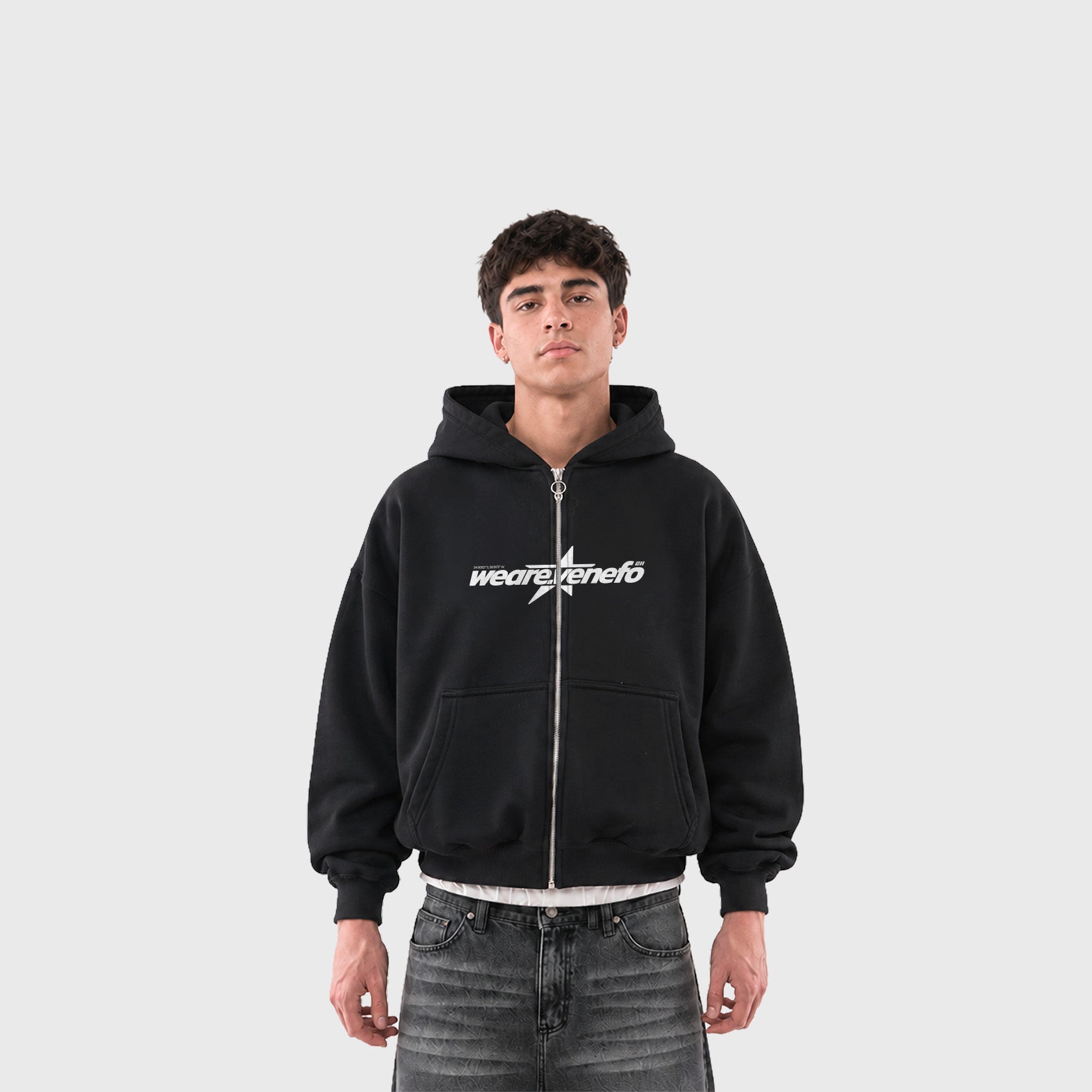 Zip Hoodie We Are Star (Negro)