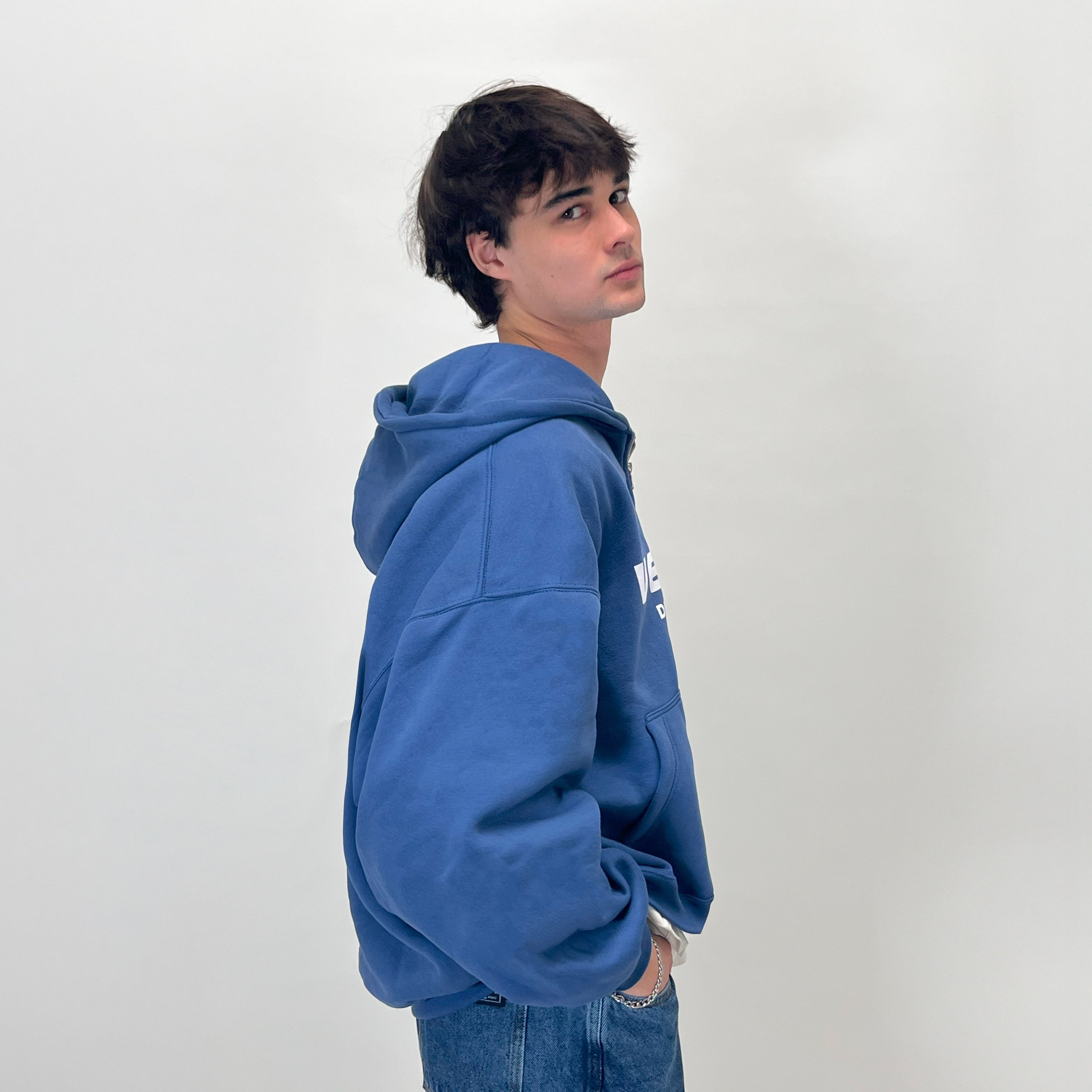 Zip Hoodie Venefo Azul (Boxy Fit)