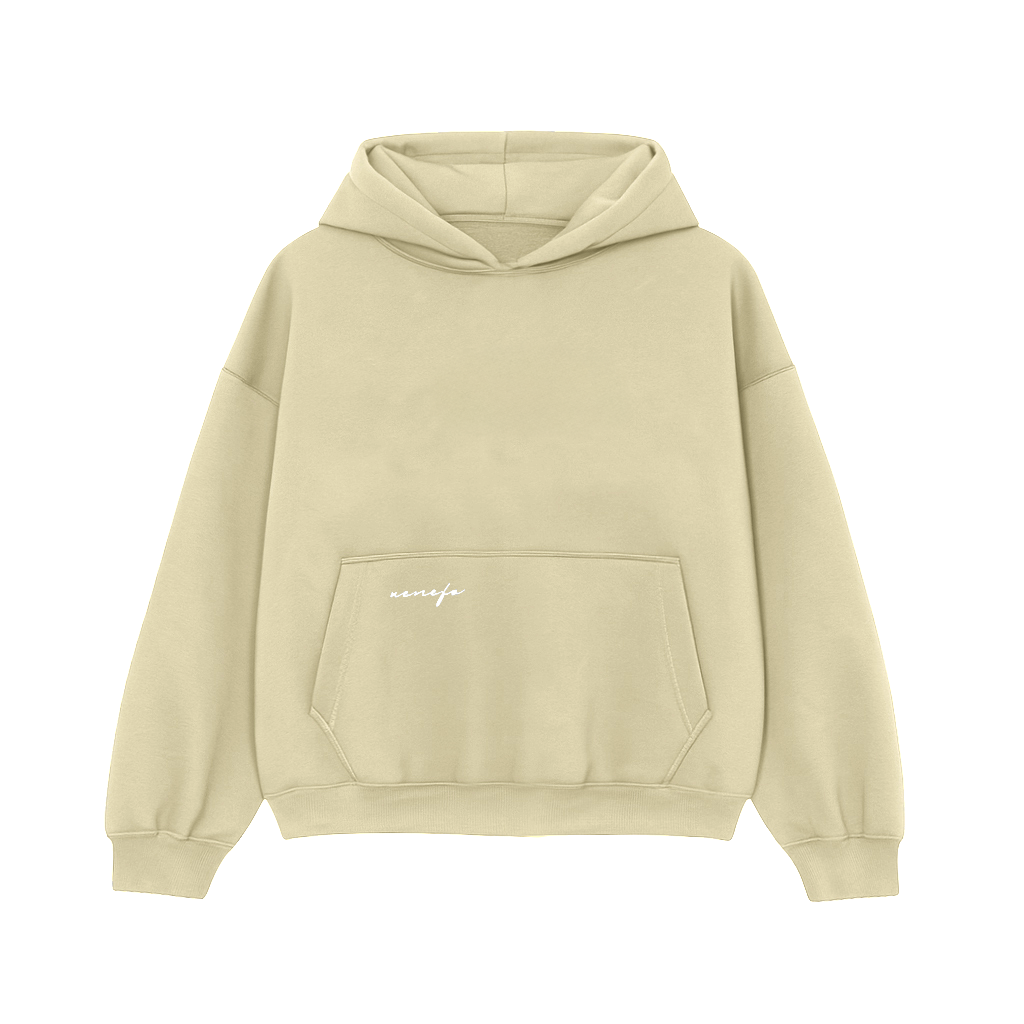 Hoodie Cursive (Oversize) (Bordado) (Beige)