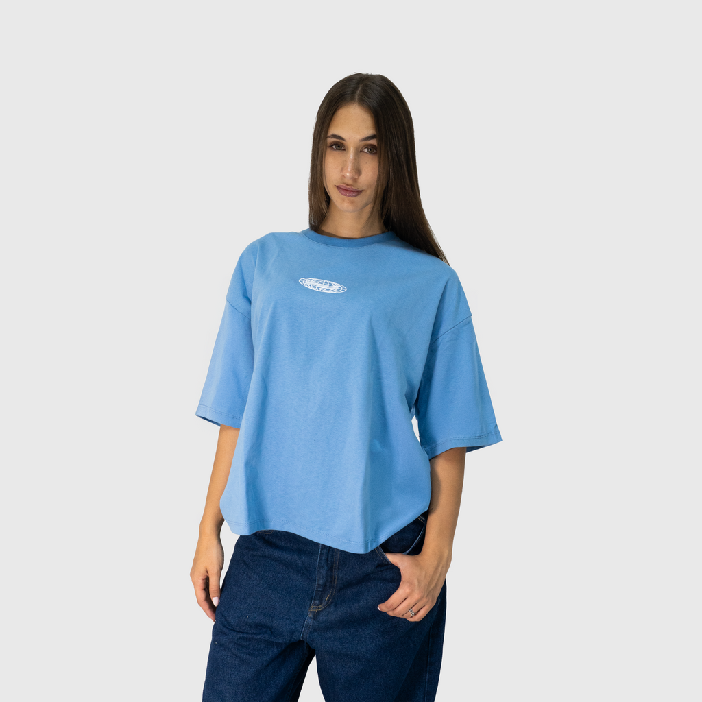 Remera Secret (Oversize) (Celeste)