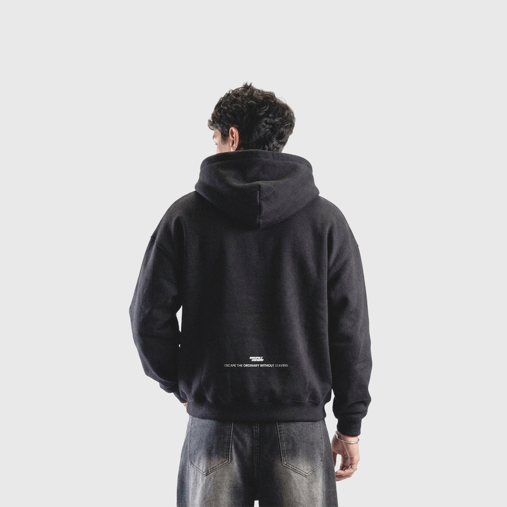 Zip Hoodie Cursive (Negra)