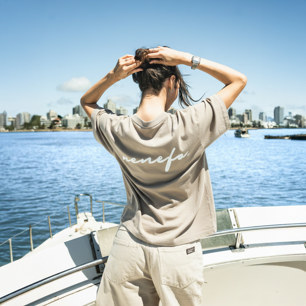 Remera Cursive (Oversize) (Beige)