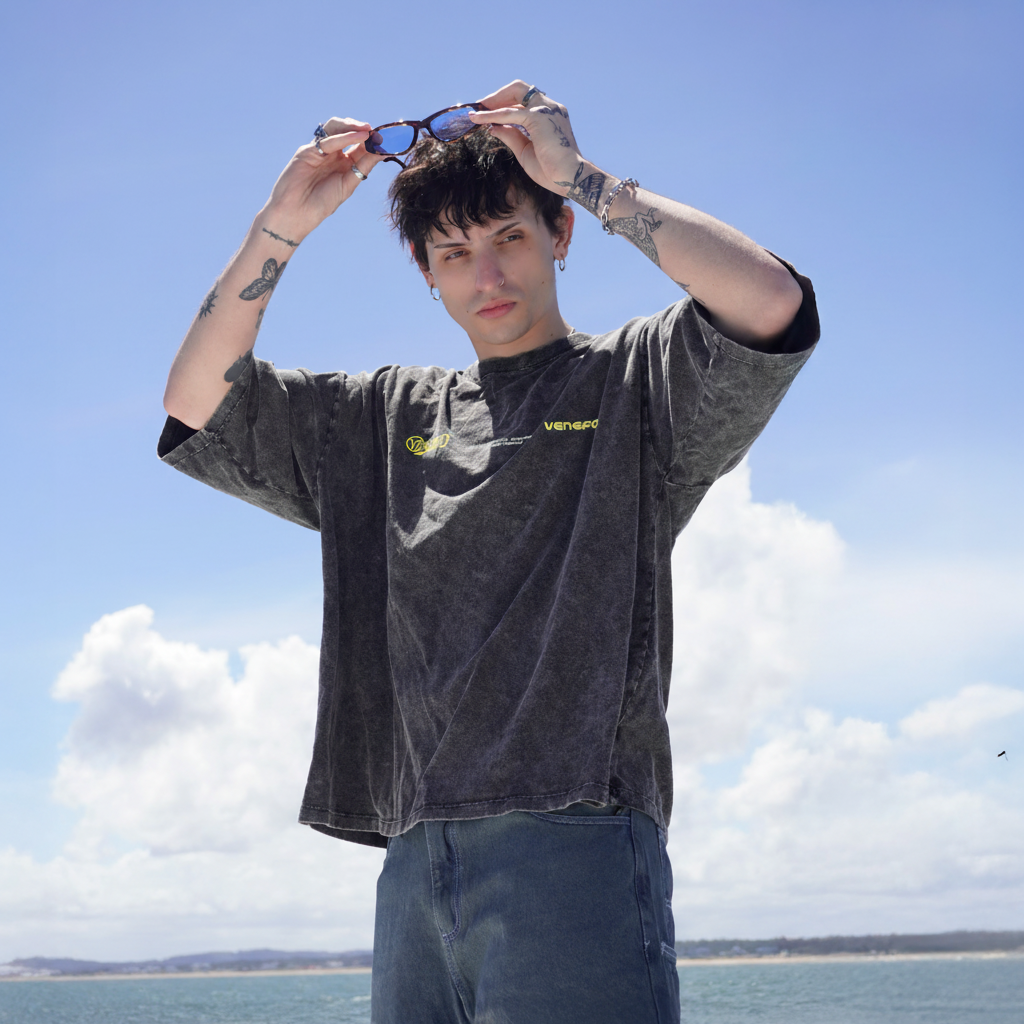 Remera VENEFO Acid Washed (Amarillo)