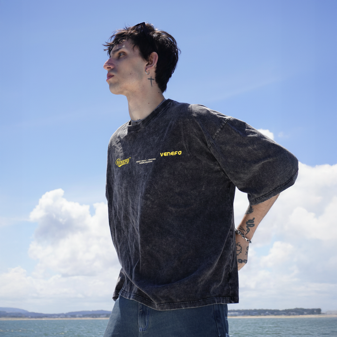 Remera VENEFO Acid Washed (Amarillo)
