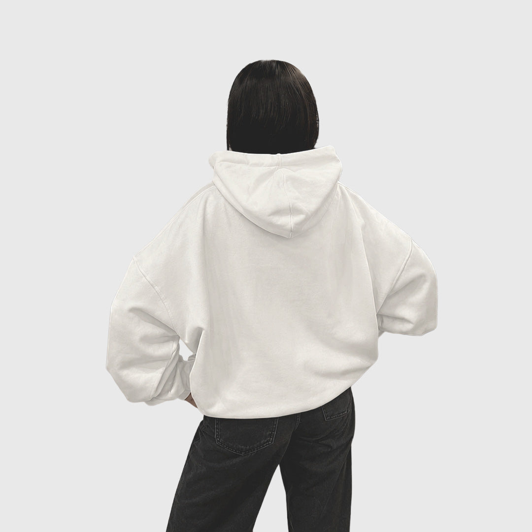 Zip Hoodie Cursive Off (Blanca)