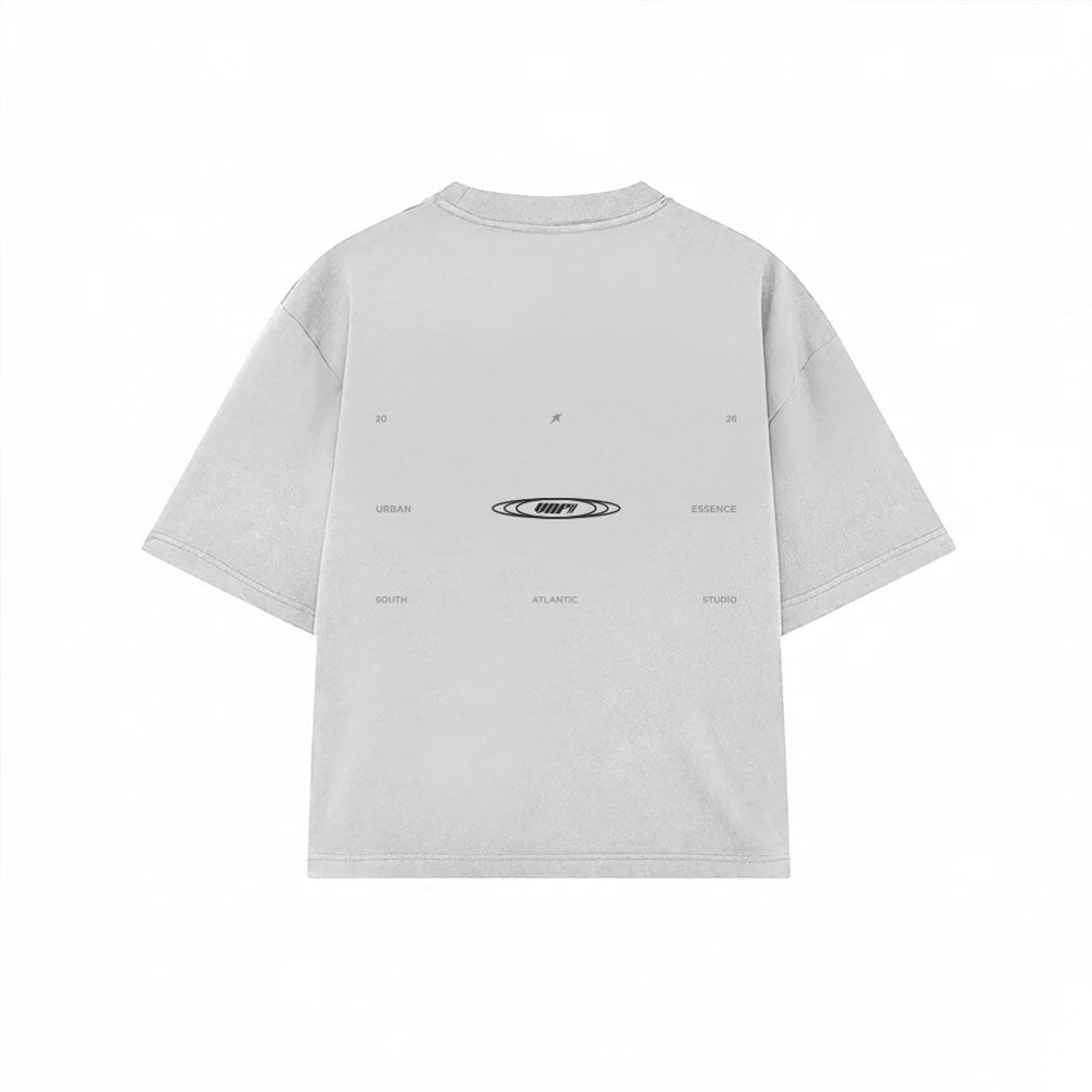 Remera blanca oversize de algodón con estampa